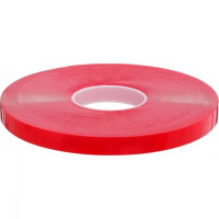 Високопрозора акрилова двостороння стрічка (лайнер - червона плівка) 6мм х 33м (21110)