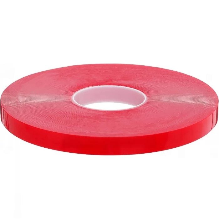 Высокопрозрачная акриловая двусторонняя лента (лайнер - красная плёнка) 6мм х 33м (21110)