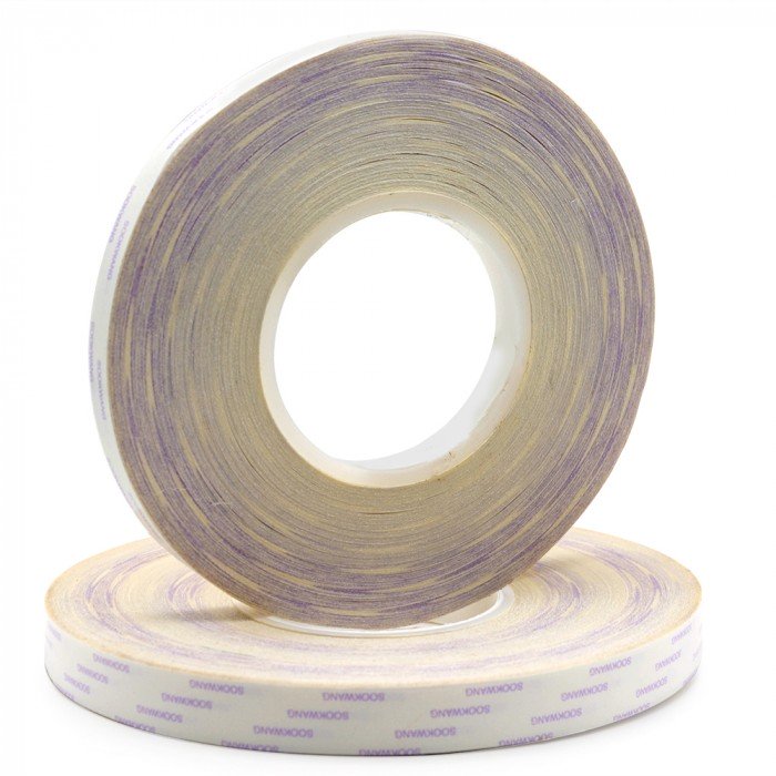 Напівпрозора двостороння стрічка/скотч (плівкова основа/папір з принтом) 6мм х 100м (12105SNE)