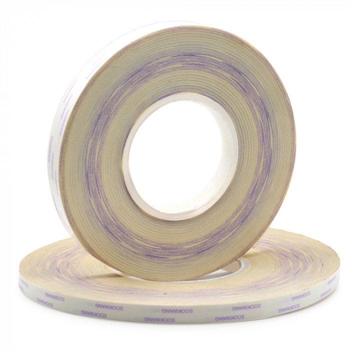 Полупрозрачная двусторонняя лента/скотч (пленочная основа/бумага с принтом) 6мм х 100м (12110SNJ)
