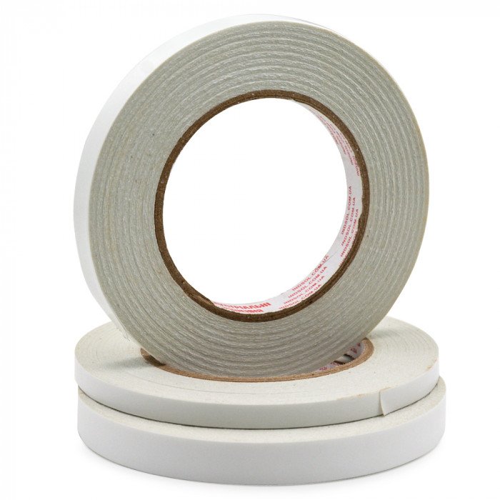 Полупрозрачная двусторонняя лента (нетканая основа/бумага) 4мм х 50м (14307)