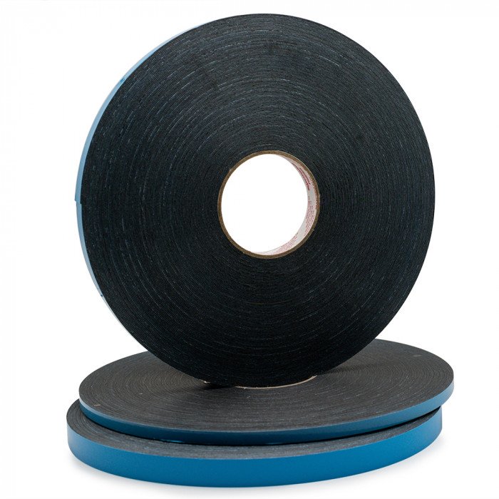Черная двусторонняя лента/скотч (основа ППЭ/плёнка ПЭ) 4мм х 66м (22108EB)