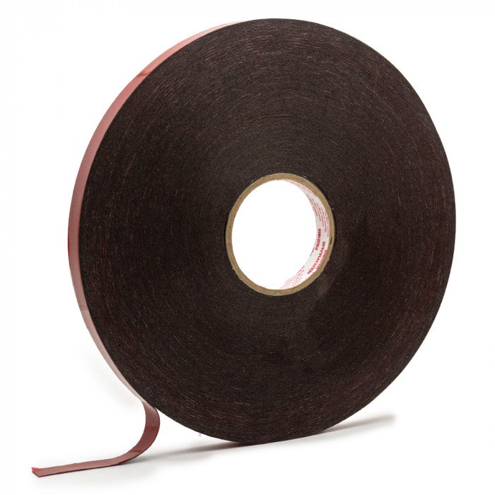 Черная двусторонняя лента (основа ППЭ/плёнка ПЭ) 4мм х 66м (22108ER)