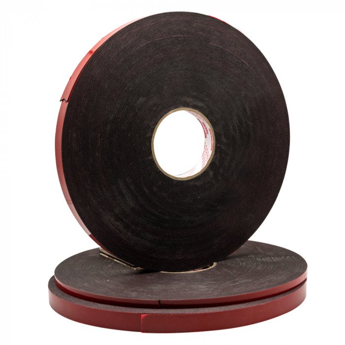 Черная двусторонняя лента (основа ППЭ/плёнка ПЭ) 4мм х 66м (22108ER)