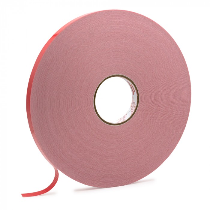 Біла двостороння стрічка/скотч (основа ППЕ/червона плівка ПЕ) 4мм х 66м (22108EW)