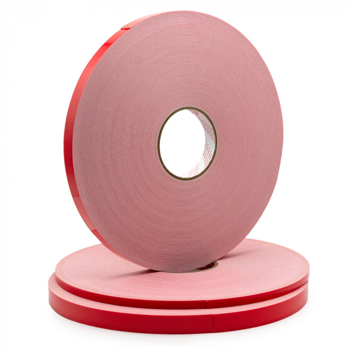 Біла двостороння стрічка/скотч (основа ППЕ/червона плівка ПЕ) 4мм х 66м (22108EW)