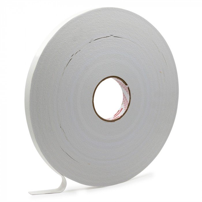 Белая двусторонняя лента/скотч (основа ППЭ) 6мм х 66м (23210P)