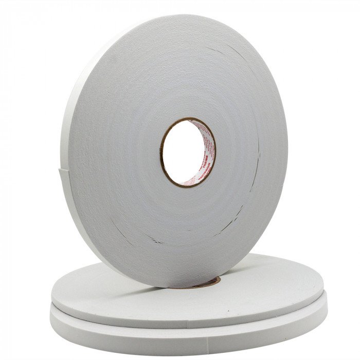Белая двусторонняя лента/скотч (основа ППЭ) 6мм х 66м (23210P)