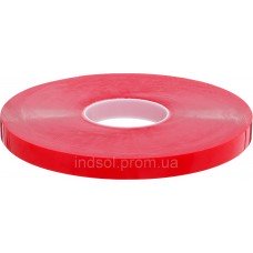 Високопрозора акрилова двостороння стрічка (лайнер - червона плівка) 9мм х 33м (21110)