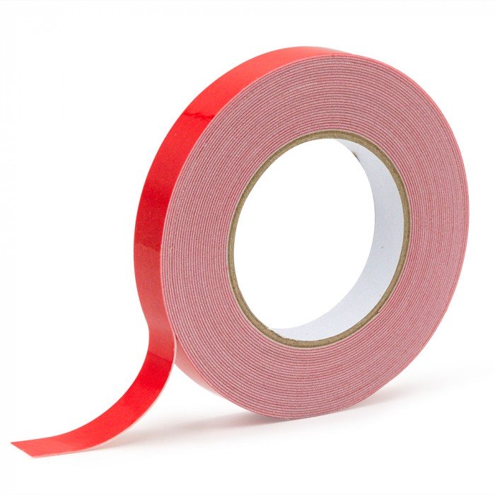 Белая двусторонняя лента/скотч (основа - ППЭ/лайнер - плёнка ПЭ) 19мм х 10м (DF800W)